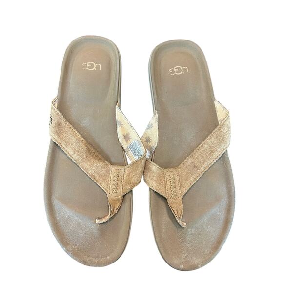 Casual Tan Suede Slide flip flop- men’s Ugg size 13 - preowned with some wear - Picture 1 of 7